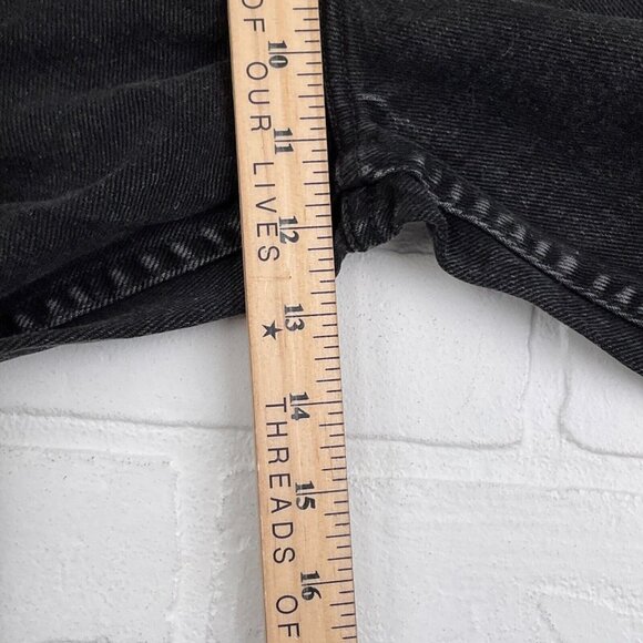 Tommy Jeans Juniors 13 31Wx29.5L Black Logo Tape Waist Cotton Taper 80s VTG - Picture 9 of 12